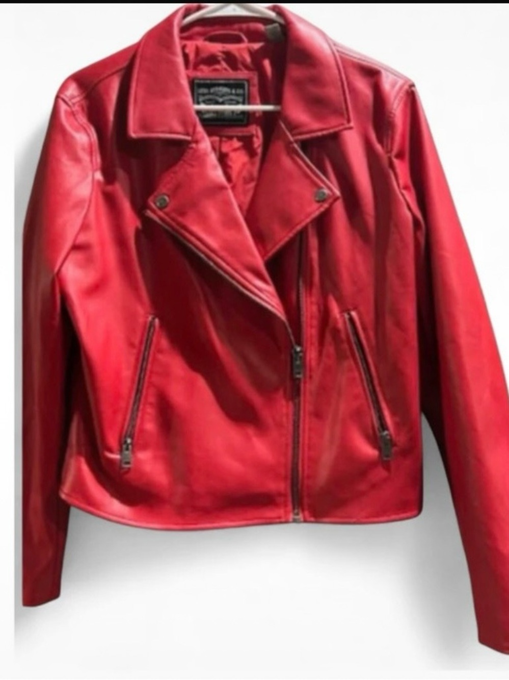 Levi’s Women’s Red Faux Leather Moto Jacket